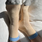 Colour Block Girlfriend Socks - Yellow Blue