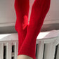 Cashmere Pointelle Socks - Red