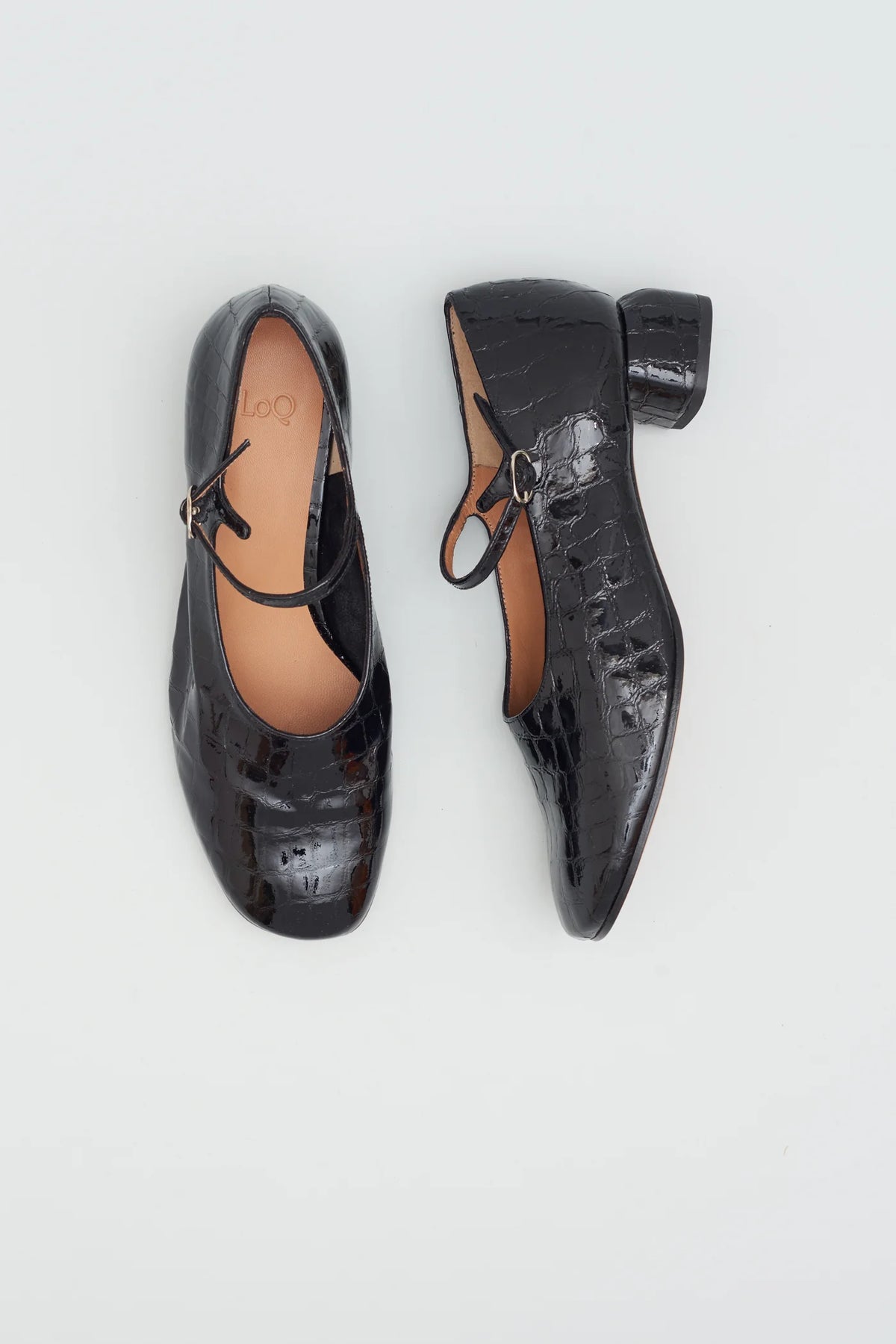 Ema - Black Patent Croc