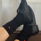 Embroidered Snow Socks - Black + Heart