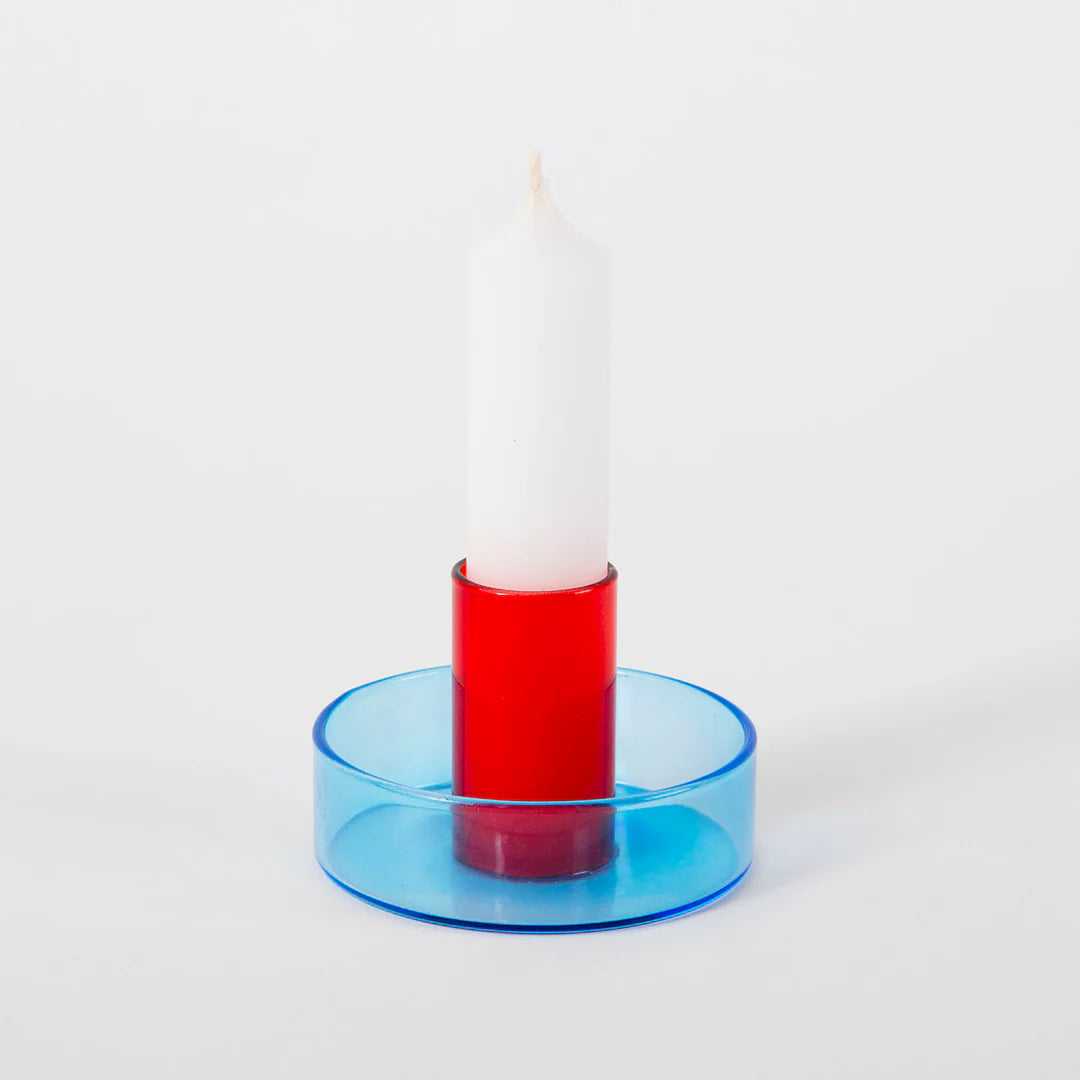 Duo Tone Glass Candle Holder