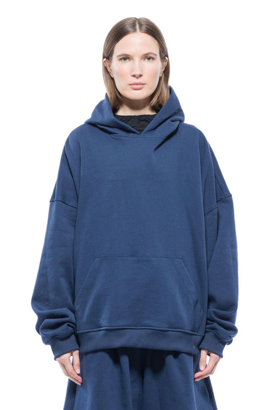 Oversize Wide Hoodie - Navy