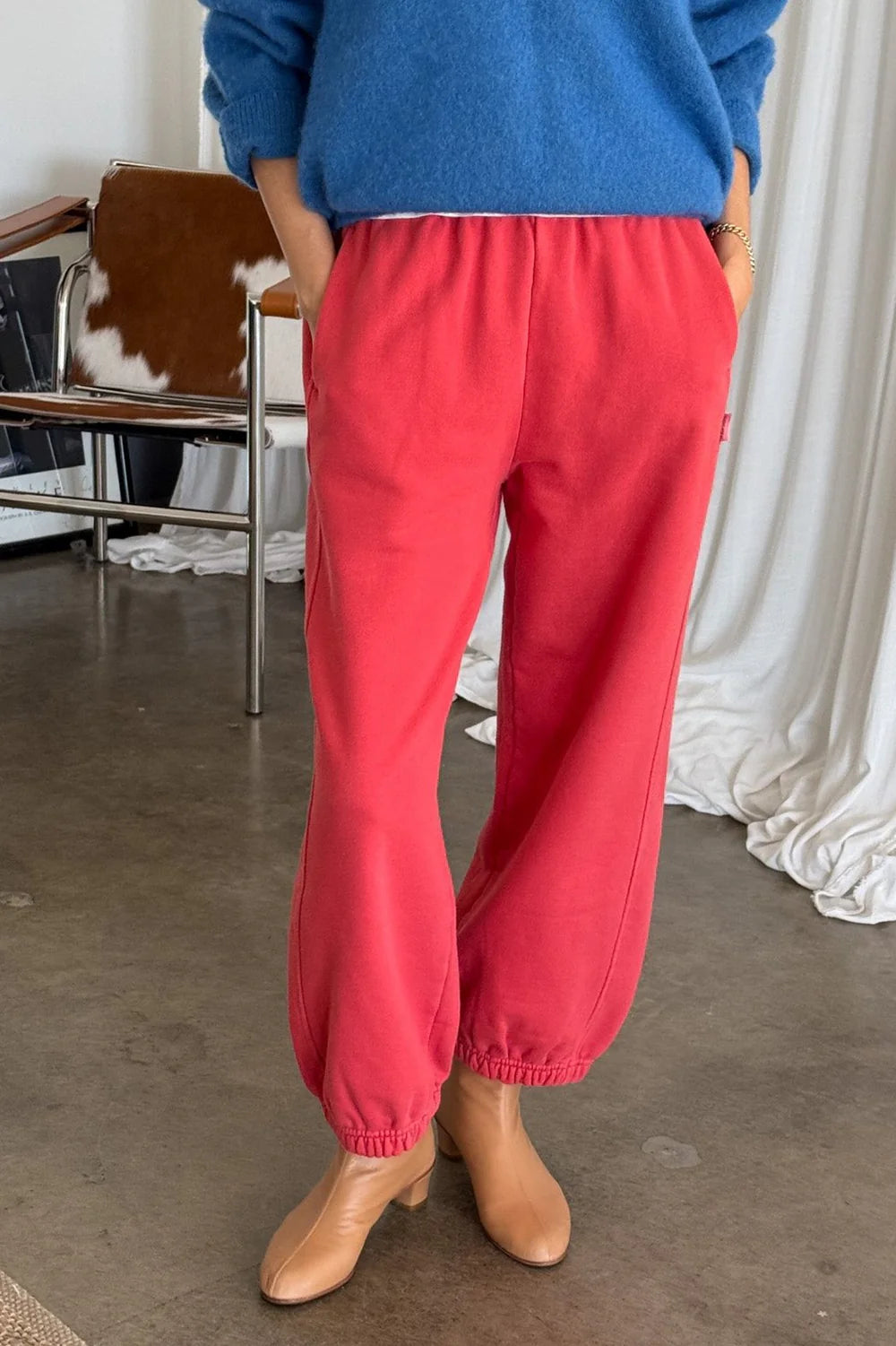 French Terry Balloon Pants - Coral Pants