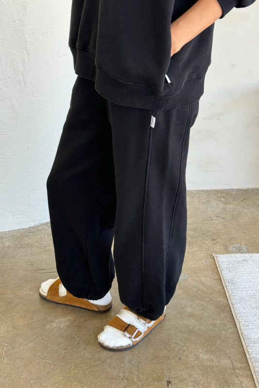 French Terry Balloon Pants - Black