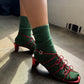 Winter Sparkle Socks - Evergreen