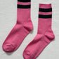 Her Varsity Socks - Pink Green