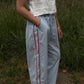 Jules Pant with Piping - Mist & Red