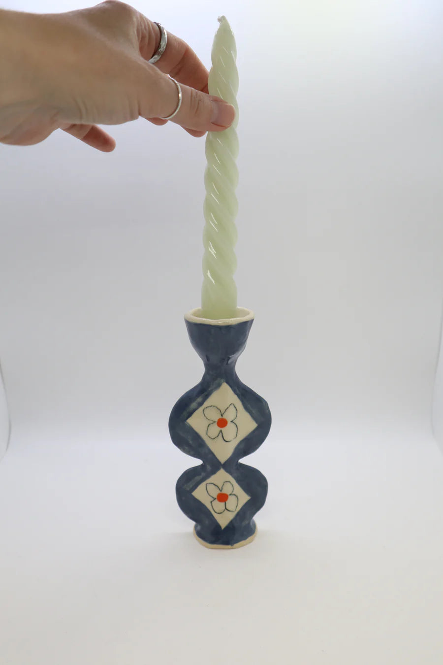 Blue Candlestick Holder