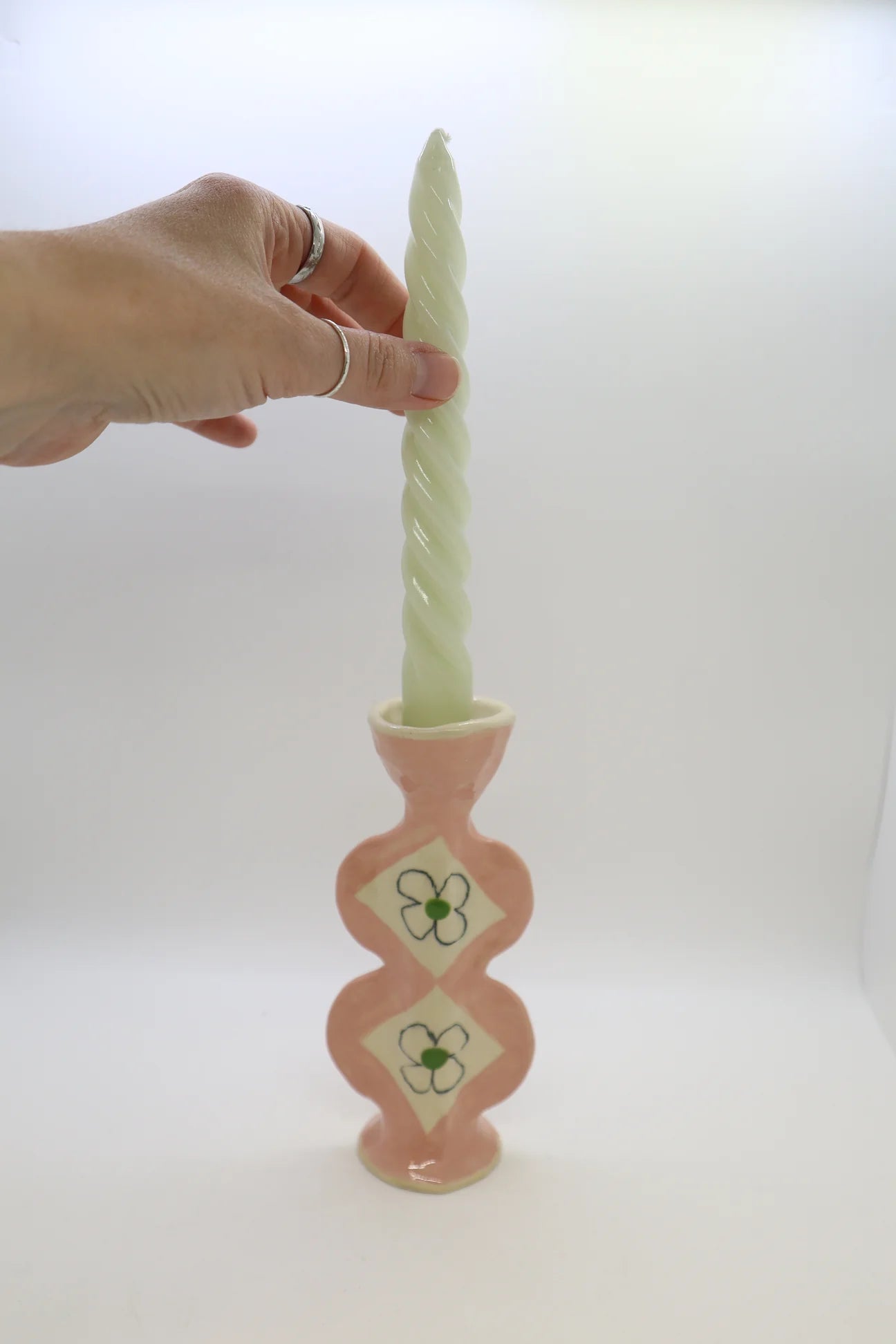 Pink Candlestick Holder