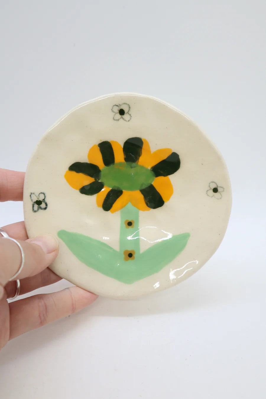 Yellow & Mint Flower Mini Plate