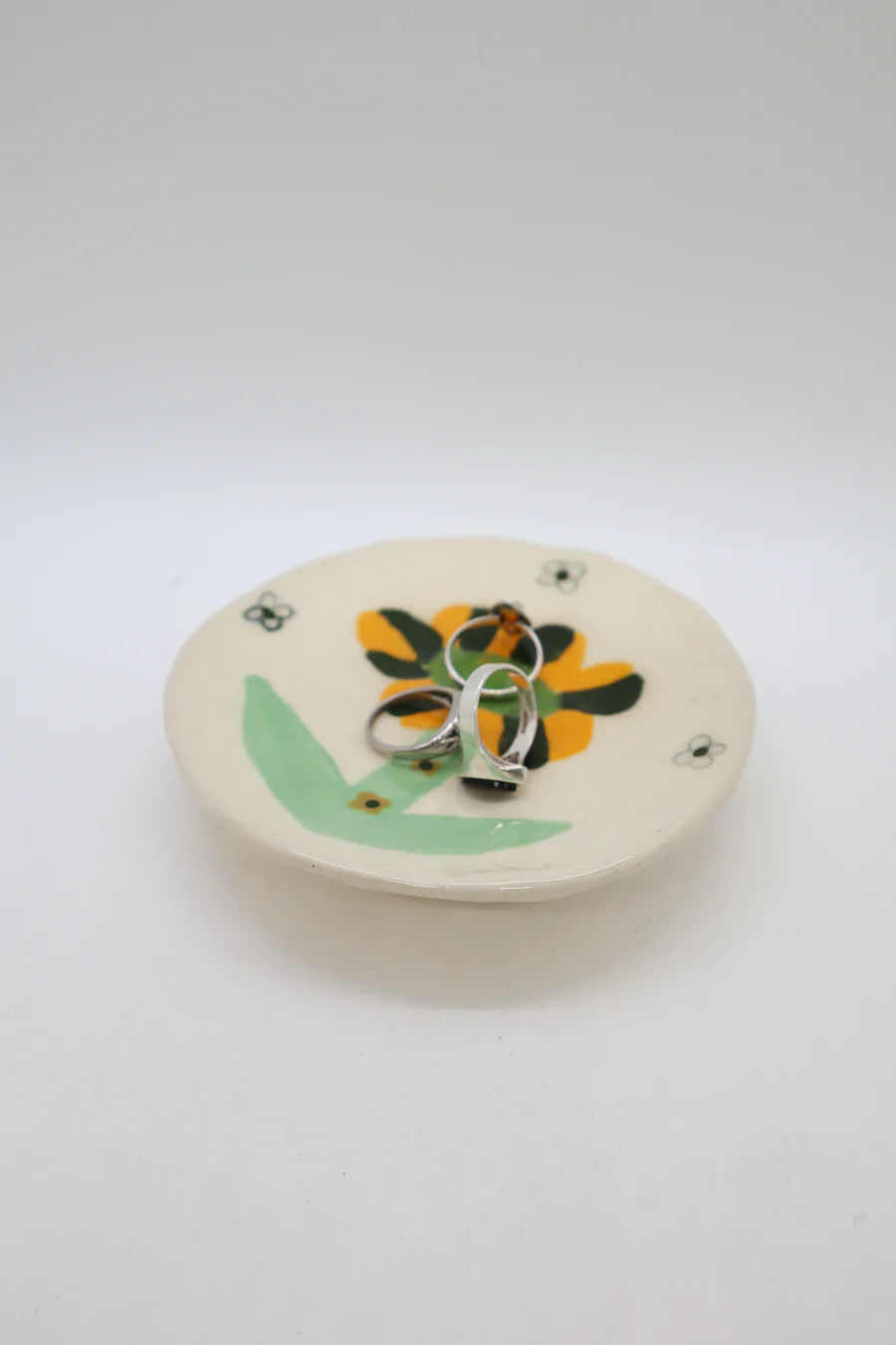 Yellow & Mint Flower Mini Plate