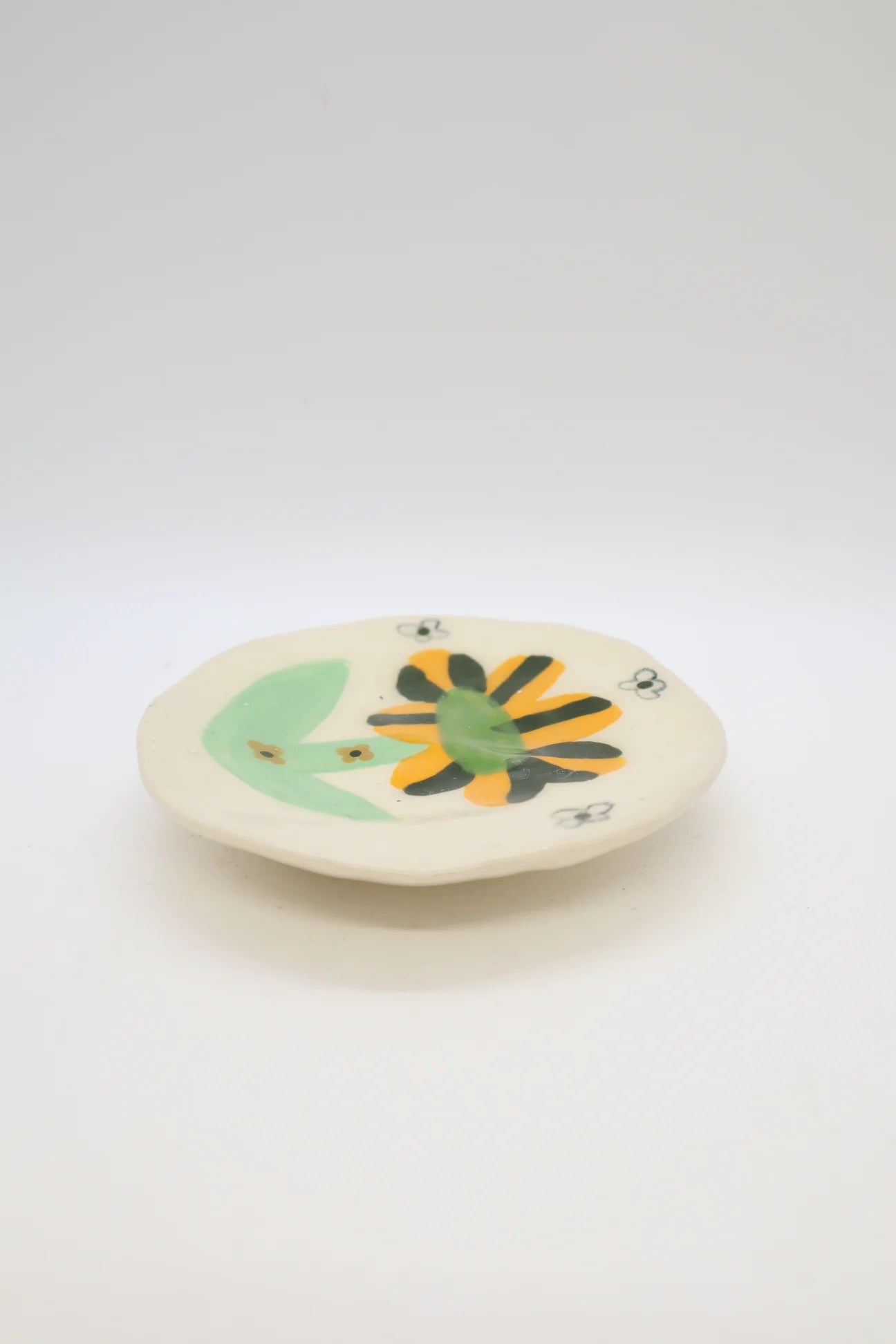 Yellow & Mint Flower Mini Plate