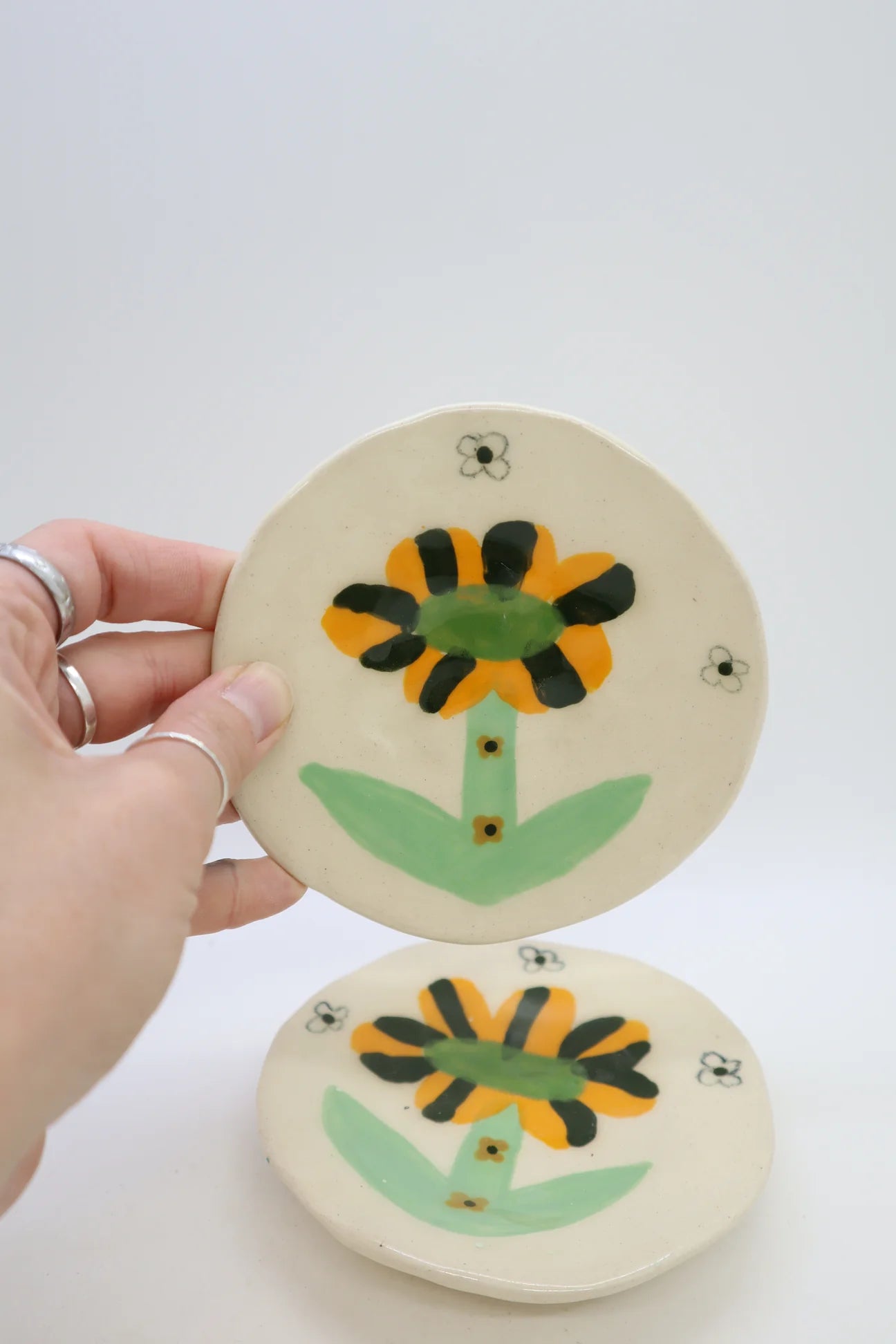 Yellow & Mint Flower Mini Plate