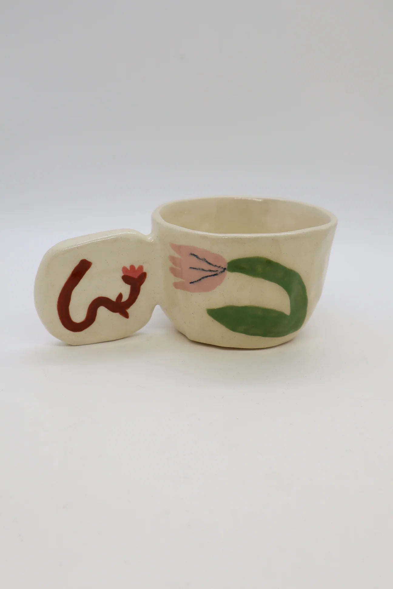 Pink Bending Tulip Art Mug