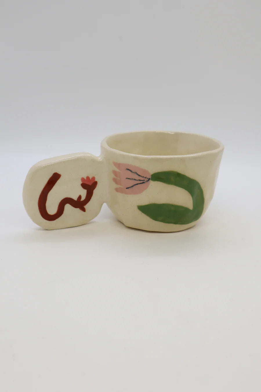 Pink Bending Tulip Art Mug