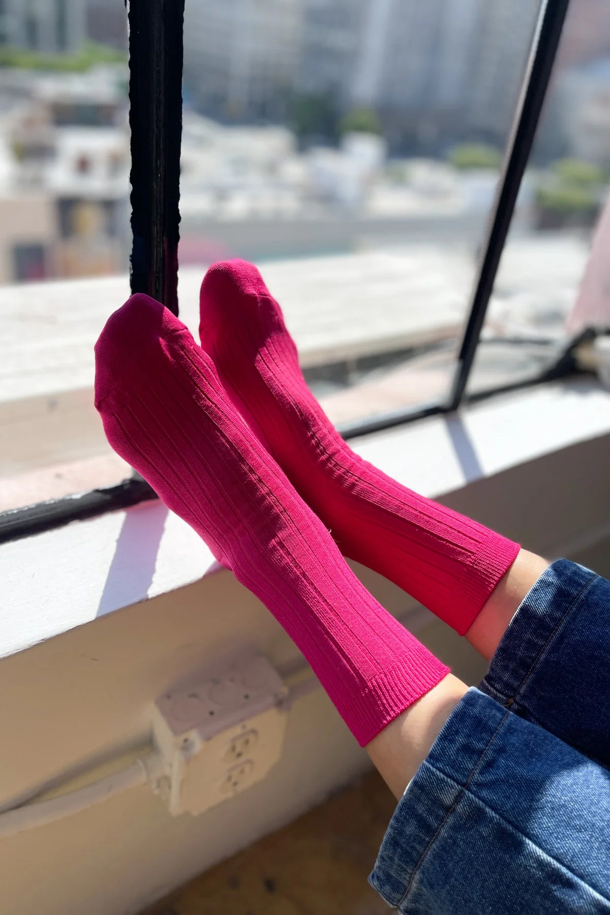 Her Socks - Mercerized Cotton in Fuchsia