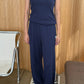 Pointelle Balloon Pants - Navy