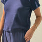 Pointelle Baby Tee - Navy