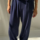 Pointelle Balloon Pants - Navy