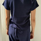 Pointelle Baby Tee - Navy