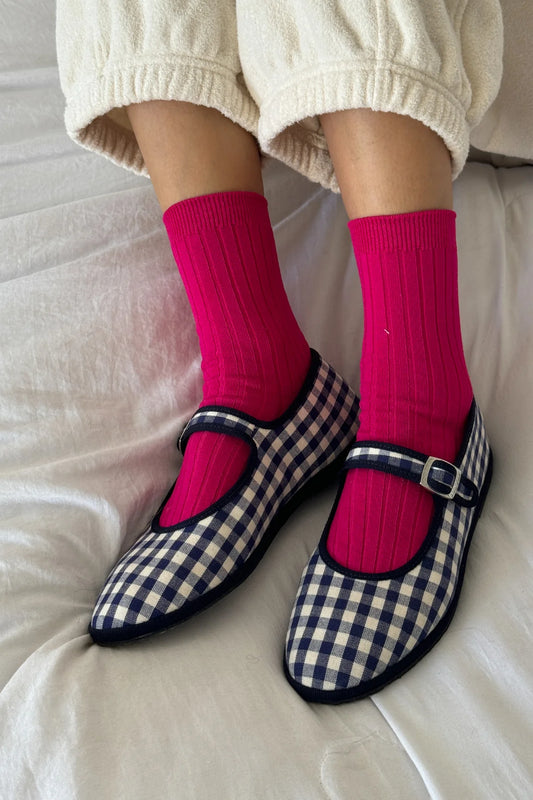 Her Socks - Mercerized Cotton in Fuchsia