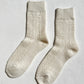 Cashmere Pointelle Socks - Cream