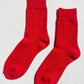Cashmere Pointelle Socks - Red