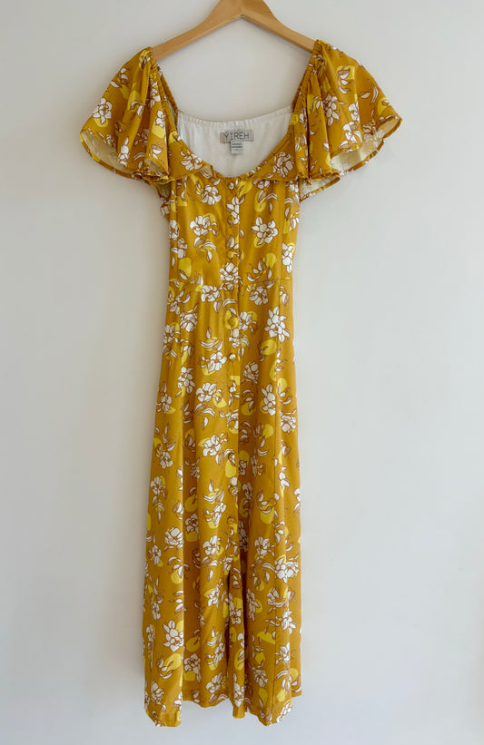 Yellow Floral Maxi Dress - Yireh Brand