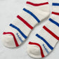 Striped Boyfriend Socks - Red & Blue Stripe