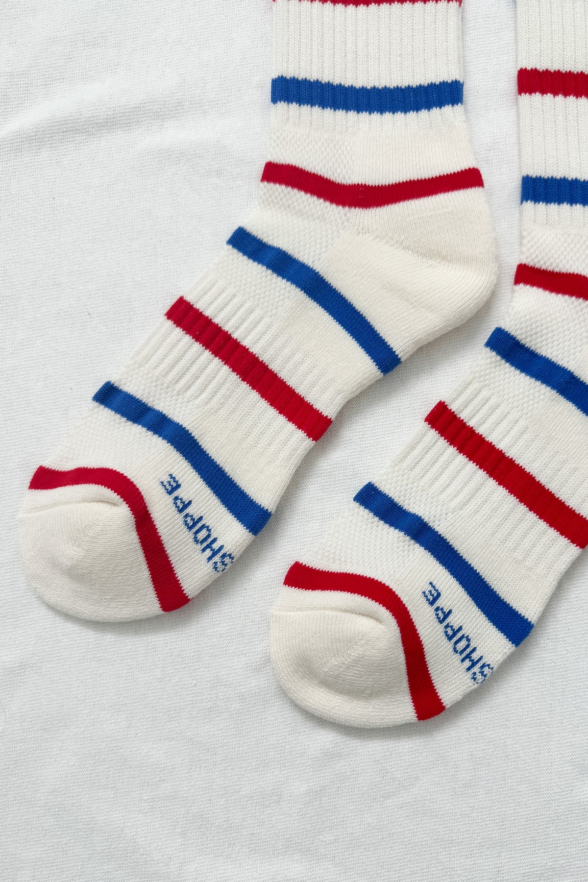 Striped Boyfriend Socks - Red & Blue Stripe