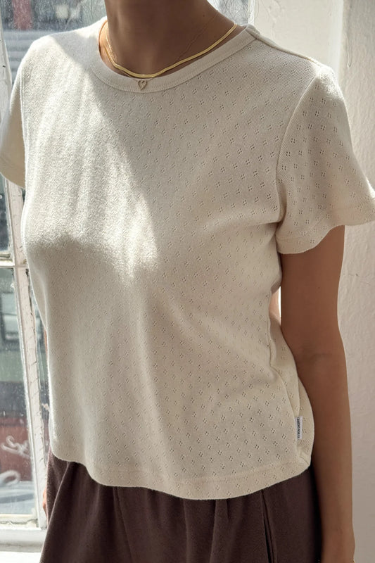 Pointelle Babe Tee - Naturel
