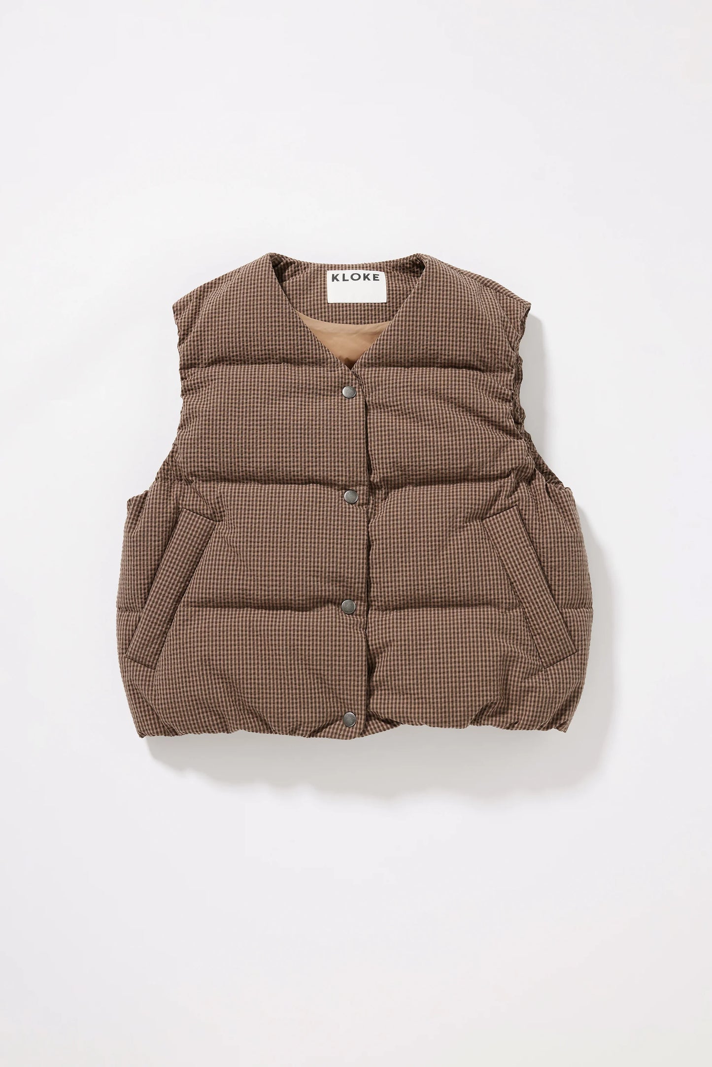 Static Quilted Down Vest - Cocoa