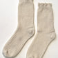 Linen Scallop Socks - Naturel