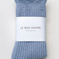 Linen Scallop Socks - Pale Blue