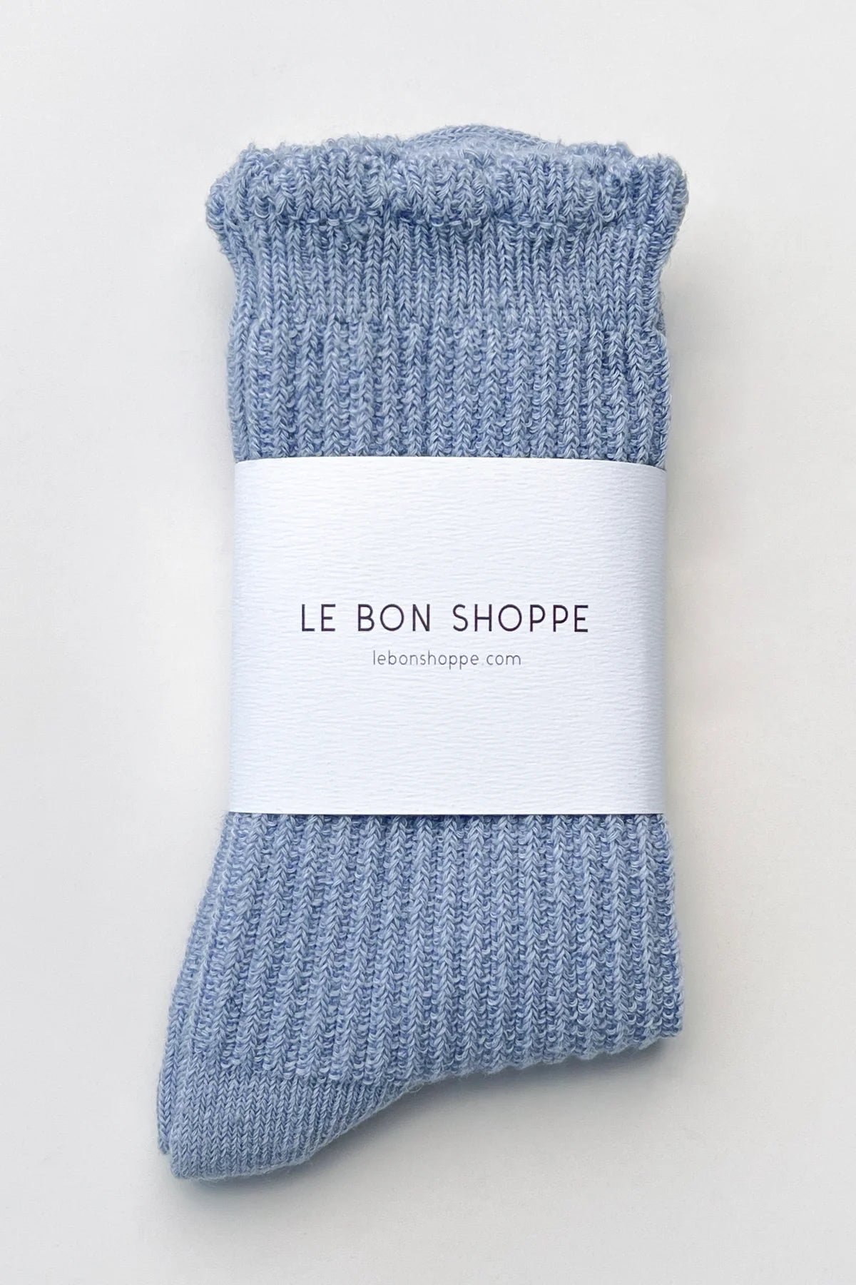 Linen Scallop Socks - Pale Blue