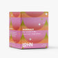 Scented candle box with pink and orange design featuring the brand 'LOHN'.