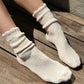 Linen Scallop Socks - Naturel