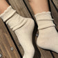 Linen Scallop Socks - Naturel