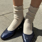 Linen Scallop Socks - Naturel