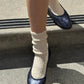 Linen Scallop Socks - Naturel