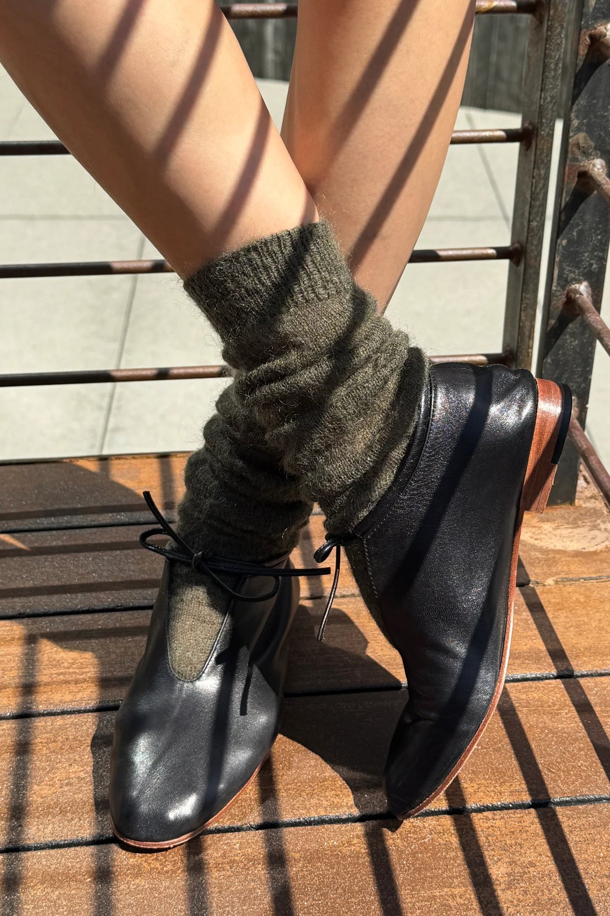 Mohair Veil Socks - Mountain Olive