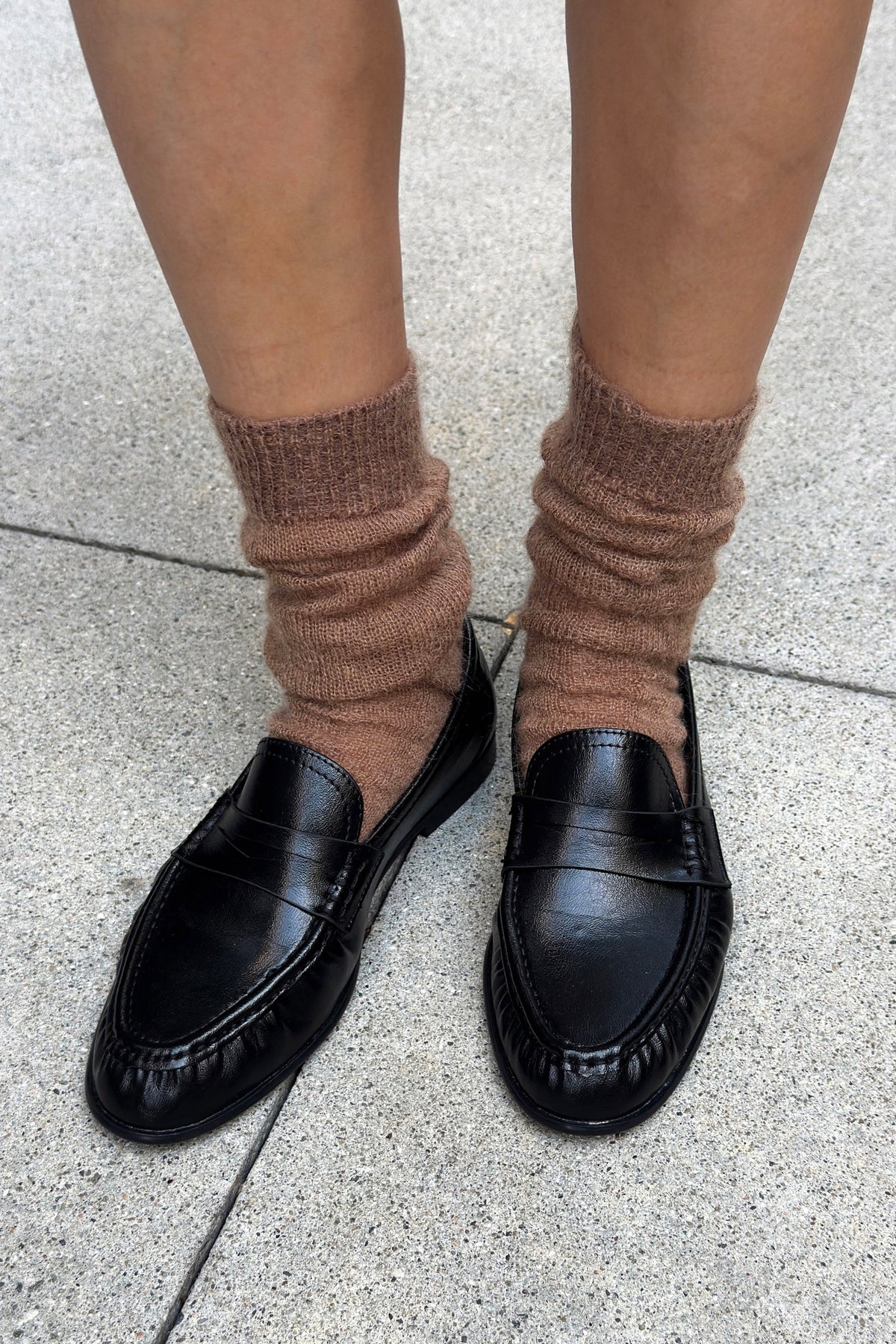 Mohair Veil Socks - Mocha
