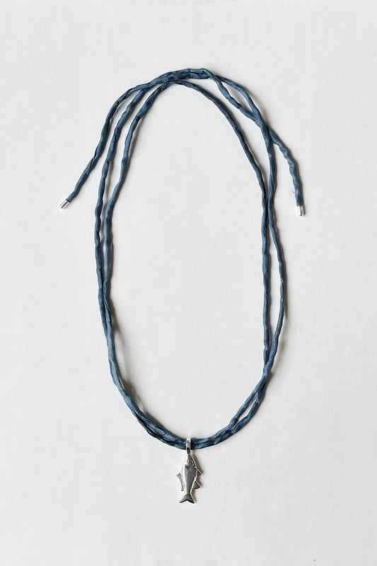 Lucky Fish on Raw Silk