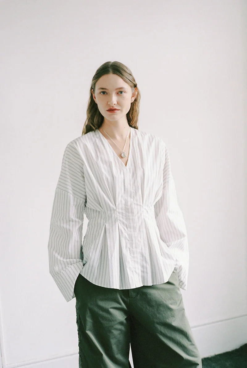 Pierce Top - Dove Stripe