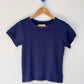 Pointelle Baby Tee - Navy