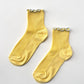 The Petite Ruffled Modal Socks - Butter/ Baby Blue