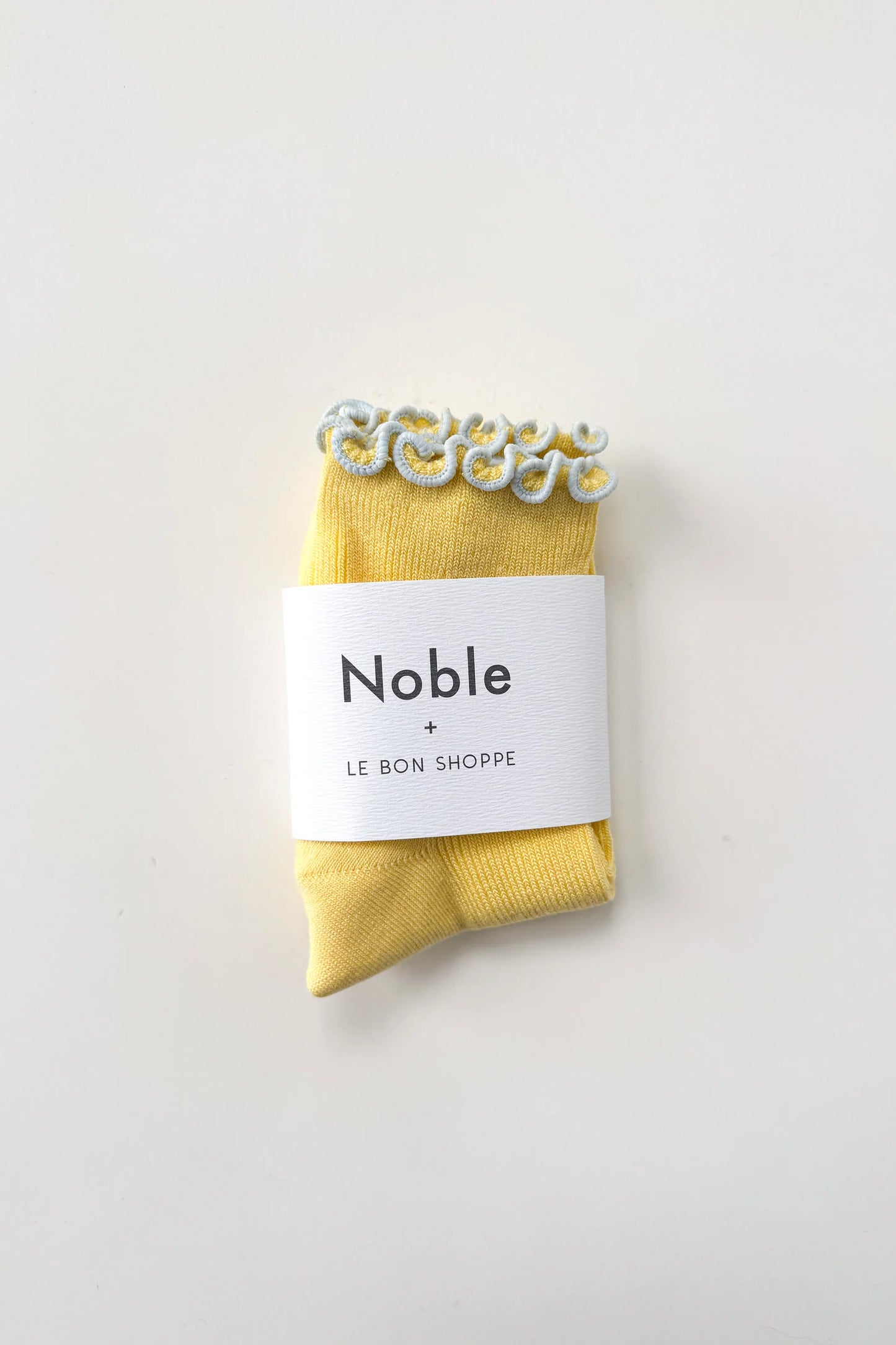 The Petite Ruffled Modal Socks - Butter/ Baby Blue