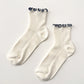 The Petite Ruffled Modal Socks - Soft White/ Navy