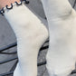 The Petite Ruffled Modal Socks - Soft White/ Navy