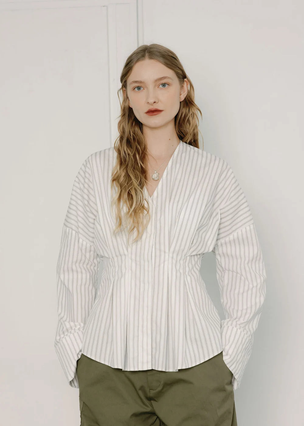 Pierce Top - Dove Stripe